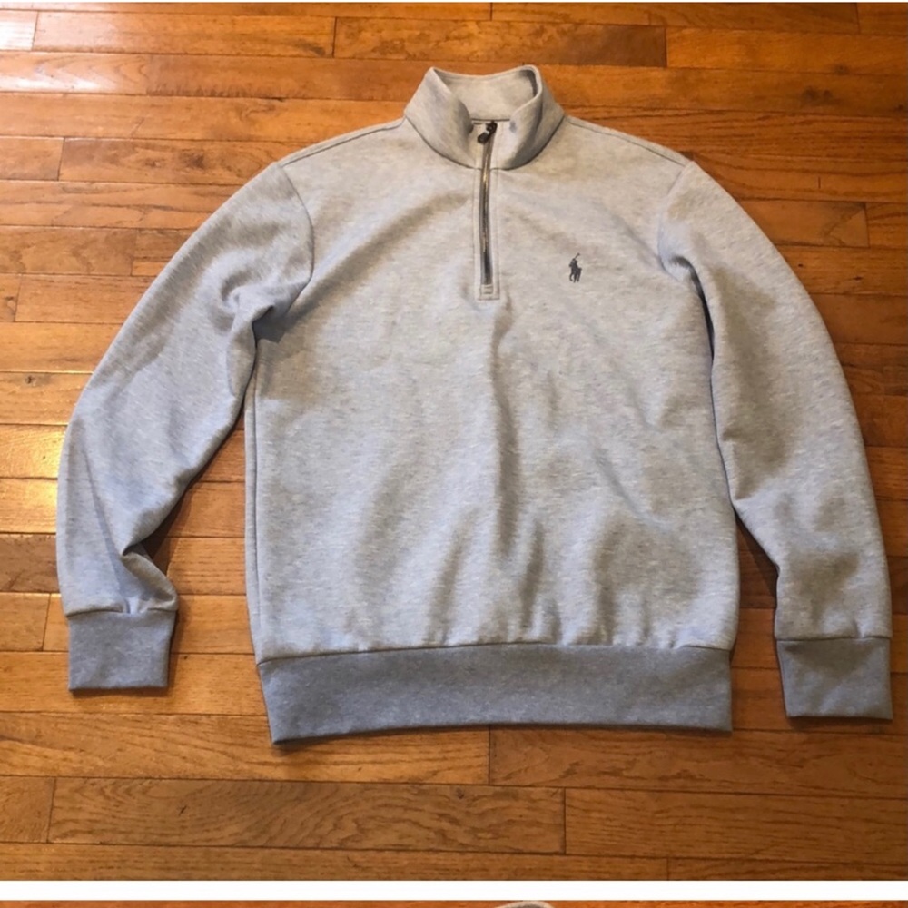 Quarter zip Ralph Lauren pullover, light blue